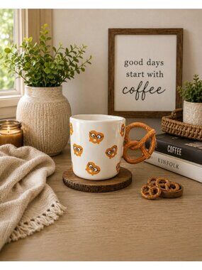 New Pretzel W/ Glasses Ceramic Coffee TEA Beverage Mug Gift Mothers Day